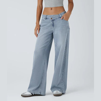 Lounge Flex PerfectFit™ Asymmetric Baggy Wide-Leg Jeans