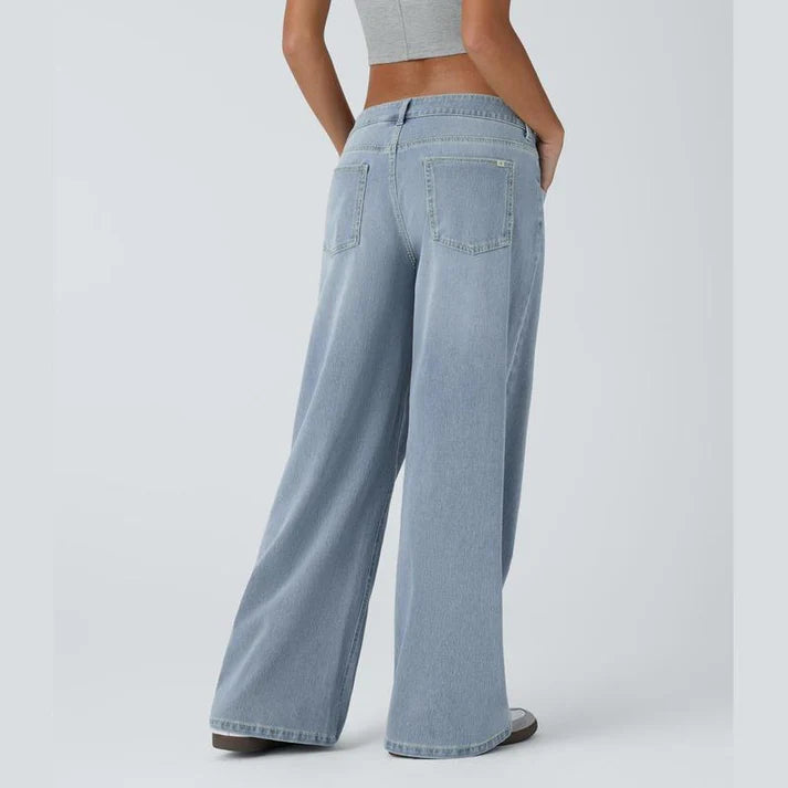 Lounge Flex PerfectFit™ Asymmetric Baggy Wide-Leg Jeans