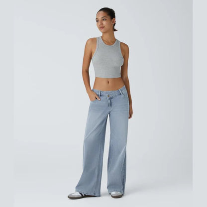Lounge Flex PerfectFit™ Asymmetric Baggy Wide-Leg Jeans