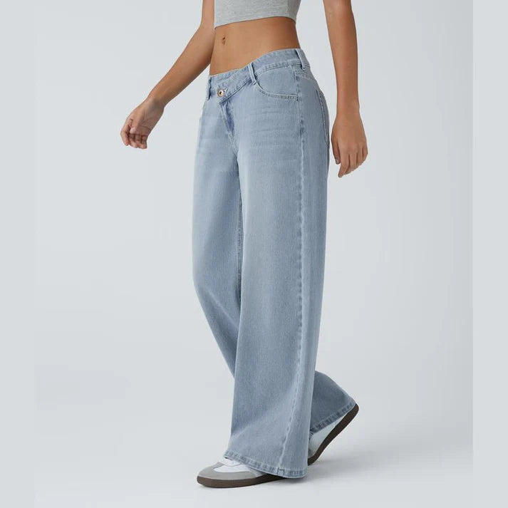 Lounge Flex PerfectFit™ Asymmetric Baggy Wide-Leg Jeans