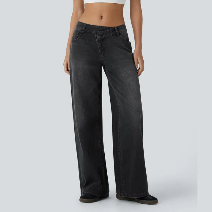 Lounge Flex PerfectFit™ Asymmetric Baggy Wide-Leg Jeans