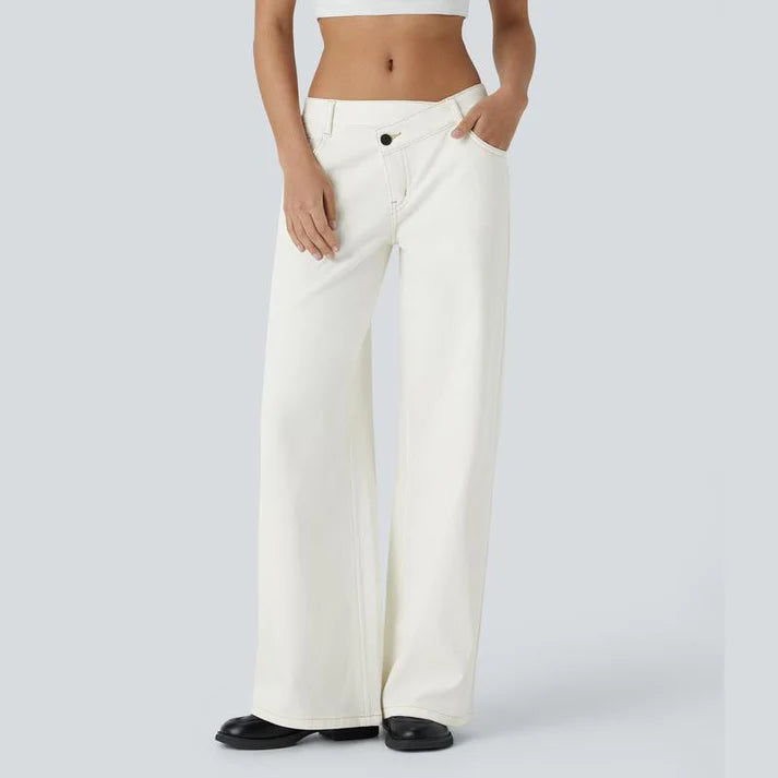 Lounge Flex PerfectFit™ Asymmetric Baggy Wide-Leg Jeans