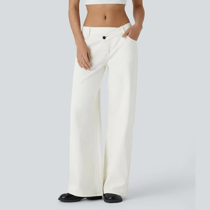 Lounge Flex PerfectFit™ Asymmetric Baggy Wide-Leg Jeans