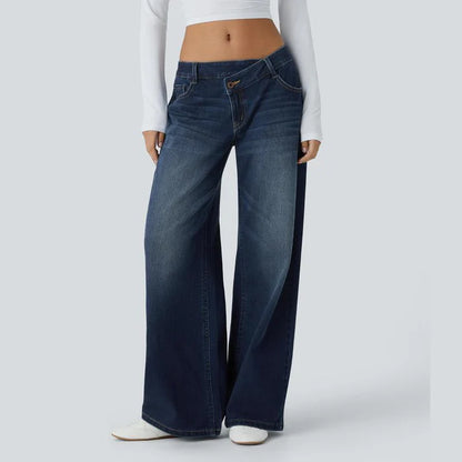 Lounge Flex PerfectFit™ Asymmetric Baggy Wide-Leg Jeans