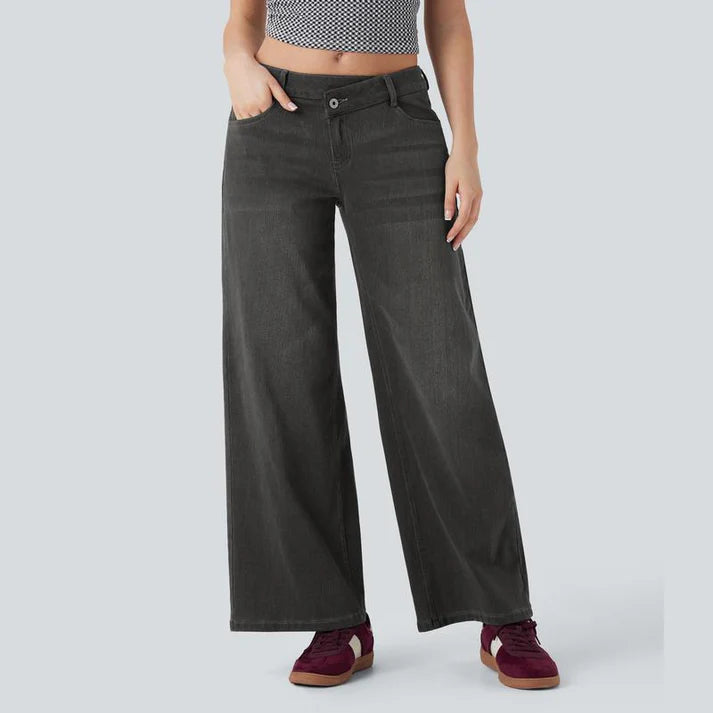Lounge Flex PerfectFit™ Asymmetric Baggy Wide-Leg Jeans