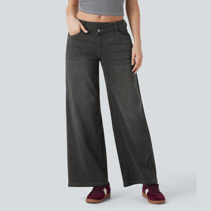 Lounge Flex PerfectFit™ Asymmetric Baggy Wide-Leg Jeans